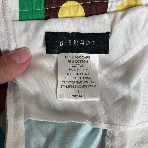 B. Smart Women Colorful Retro Mod Floral Strapless Cotton Fit Flare Dress size 6 - Picture 7 of 8